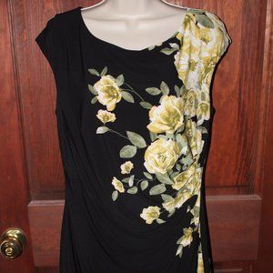 NEVER WORN - Rouched Waist Floral Midi Dress